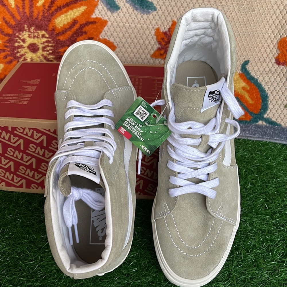Vans Sk8-Hi Pig Suede Moss Gray/Snow White WMNS sneakers - Picture 13 of 16